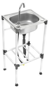 Lavello da cucina indipendente, con rubinetto solo freddo e mobile base