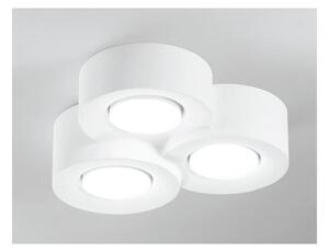 PLAFONIERA A TRE LUCI TONDEGGIANTE IN GESSO BIANCO VERNICIABILE LAMPADINE ATTACCO GX53