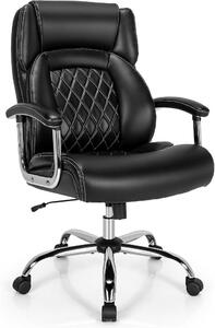 Poltrona da ufficio ergonomica, adatta a persone fino a 225 kg, sedia da scrivania con funzione basculante, regolabile in altezza, sedia da computer, sedia per PC, sedia girevole per persone di statura elevata