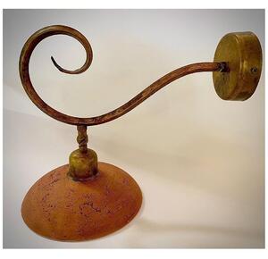 ETRUSCA APPLIQUE GRANDE IN OTTONE INVECCHIATO E PIATTO IN TERRACOTTA MADE IN ITALY