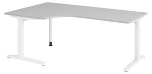 Bümö Scrivania Serie-XB - Decorazione: grigio, dimensioni: scrivania angolare 200 x 120 cm, struttura: bianco