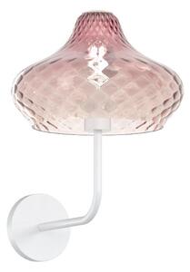 DRESS APPLIQUE MODERNA IN METALLO CON DIFFUSORE DI VETRO IN 3 COLORI LAMPADINA ATTACCO E27