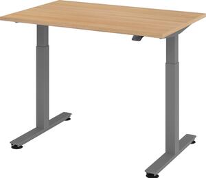 Scrivania elettrica bümö XMST - Dimensioni: 120 x 80 cm, struttura: grafite, decorazione: rovere