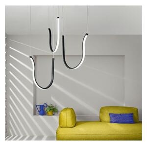 ARQUA SOSPENSIONE CON TRE ELEMENTI CURVI IN METALLO ORO O NERO LED 103W LUCE 3000K DIMMERABILE MODERNA