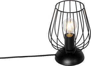QAZQA - Lampada da tavolo moderna I lampada da tavolo I lampada I lampada a filo nero - Palica I soggiorno I camera da letto - acciaio rotondo - LED adatto E27