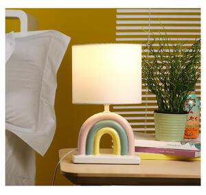 RAINBOW LAMPADA DA TAVOLO PER CAMERETTE BIMBI CON BASE IN CERAMICA EFFETTO ARCOBALENO ALTEZZA CM 35