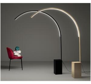 BIBLIO PIANTANA AD ARCO IN METALLO ORO O NERO LED 33W LUCE 3000K DIMMERABILE SPESSORE CM 142 MODERNA