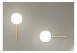 JEWEL APPLIQUE MODERNA A NERA O ORO CON SFERA IN VETRO FUME O BIANCO LAMPADINA ATTACCO E14