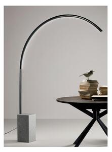 BIBLIO PIANTANA AD ARCO IN METALLO ORO O NERO CON BASE IN MARMO LED 33W LUCE 3000K DIMMERABILE MODERNA