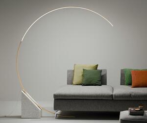 RUNE PIANTANA AD ARCO IN METALLO ORO O NERO CON BASE IN MARMO LED 35W LUCE 3000K DIMMERABILE MODERNA