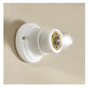 2229 MINI SPOT DA PARETE O SOFFITTO IN TERRACOTTA BIANCA LUCIDA MADE IN ITALY DIAMETRO CM 9.5 STILE RUSTICO