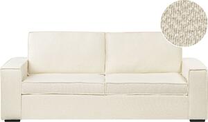 BELIANI Divano letto in tessuto buckram bianco panna Divano letto 3 posti con struttura e materasso soggiorno