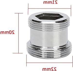 2 adattatori in ottone per rubinetti, da 22 mm a 21 mm con filettatura NPT, per filtri dell'acqua e raccordi aeratori per rubinetti da cucina