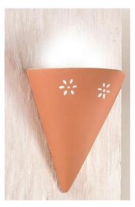 2014.4 LAMPADA DA PARETE A CONO IN TERRACOTTA TRAFORATA ALTEZZA CM 25 MADE IN ITALY