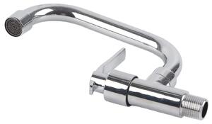 Rubinetto da cucina a parete - Miscelatore monocomando per acqua fredda - Girevole a 360 gradi - Struttura in ottone - Acciaio inossidabile - Facile da installare - Rubinetto