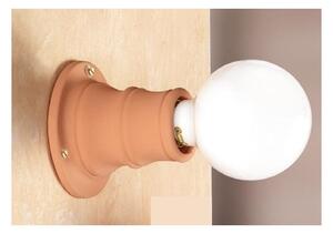 2022.3 MINI SPOT DA PARETE O SOFFITTO D10 CM IN TERRACOTTA NATURALE LAMPADINA A VISTA MADE IN ITALY