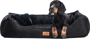 Morbidissimo letto ortopedico per cani FLOYD in velluto high-tech e peluche VISCO - Dimensioni: 80x60cm | Colore: 03 Nero