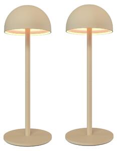 Ledvion, 2 lampade da tavolo LED ricaricabili, beige, dimmerabili, luce bianca calda