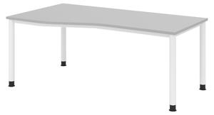 Scrivania bümö Serie H - Finitura: grigio, Dimensioni: 180 x 100 cm, Struttura: bianco