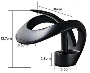 Miscelatore monocomando per lavabo a cascata - Montaggio a incasso - Installazione con un foro - Bocchetta in vetro - Acqua calda e fredda - Finitura nera opaca
