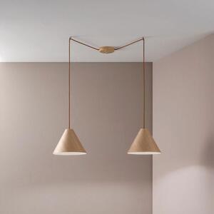 Fabas Luce Esino lampada a sospensione 2 luci rovere tondo