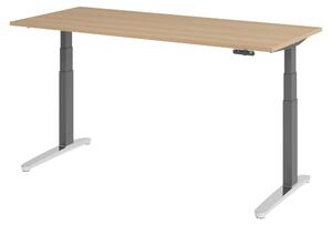Scrivania elettrica bümö XBHM - Dimensioni: 180 x 80 cm, finitura: rovere, struttura: grafite/alluminio lucido