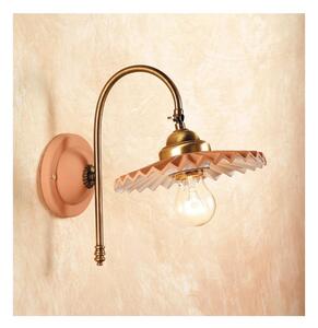 2048.2 LAMPADA DA PARETE IN OTTONE CON PIATTO IN TERRACOTTA EFFETTO PLISSE D21 CM MADE IN ITALY