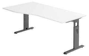 Bümö Scrivania Serie-O - Decorazione: bianco, struttura: grafite, dimensioni: 180 x 100 cm
