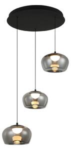 Viokef Lampada a sospensione Nadia, Alluminio / Grigio / Zincato, Soggiorno / Sala da pranzo, Vetro, Lampada a sospensione