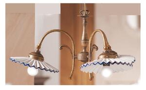 2034.3 LAMPADARIO 3 LUCI RUSTICO COLORE RUGGINE CON PIATTI PLISSE IN TERRACOTTA BIANCA LUCIDA MADE IN ITALY