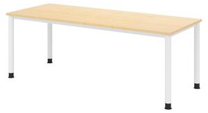 Scrivania bümö Serie H - Finitura: acero, struttura: bianco, dimensioni: 200 x 80 cm