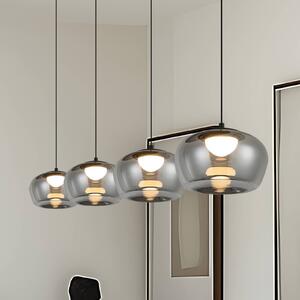 Viokef Lampada a sospensione Nadia, Alluminio / Grigio / Zincato, Soggiorno / Sala da pranzo, Vetro, Lampada a sospensione
