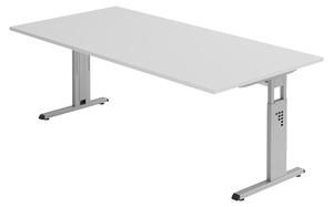 Bümö Scrivania Serie-O - Struttura: argento, decorazione: grigio, dimensioni: 200 x 100 cm
