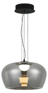 Viokef Lampada a sospensione Nadia, Alluminio / Grigio / Zincato, Soggiorno / Sala da pranzo, Vetro, Lampada a sospensione