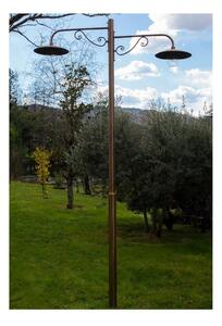 BUCINE LAMPIONE DA GIARDINO A 2 LUCI H300 CM IN OTTONE 3 FINITURE COLORE IP44 MADE IN ITALY