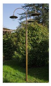 FIESOLE LAMPIONE DA GIARDINO A 3 LUCI H260 CM IN OTTONE 3 FINITURE COLORE IP44 MADE IN ITALY