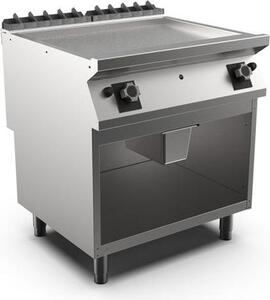 Piastra per griglia a gas Mareno M1-700 con superficie liscia cromata opaca, 80 cm