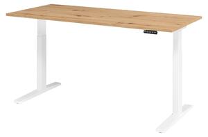 Scrivania elettrica bümö XMKA - Decorazione: rovere nodoso, dimensioni: 180 x 80 cm, struttura: bianco