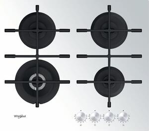 Whirlpool Piano Cottura 4 Fuochi a Gas da Incasso Larghezza 60 cm Griglie in Ghisa colore Bianco - GOWL 628/WH