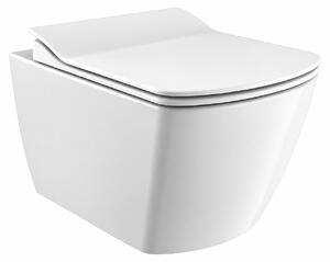 WC sospesi ELEGANT Vaso WC senza bordo con sedile WC SoftClose TakeOff, bianco