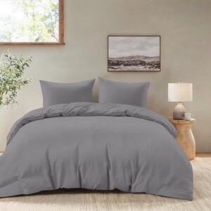 Copriletto 200x220 cm con 2 federe - Antracite - 100% microfibra - Per un sonno tranquillo