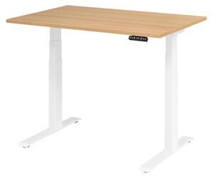 Scrivania elettrica bümö XDKB - Dimensioni: 120 x 80 cm, struttura: bianco, decorazione: rovere