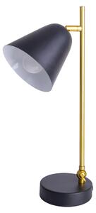 Lampada da tavolo, metallo nero oro, H 42,5 cm