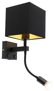 Lampada da parete intelligente nera con USB incl. Wifi A60 e GU10 - Zeno