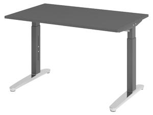 Scrivania bümö serie XB - Dimensioni: 120 x 80 cm, finitura: grafite, struttura: grafite/alluminio lucido
