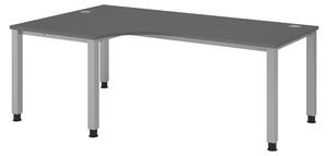 Scrivania bümö Serie Q - Struttura: argento, finitura: grafite, dimensioni: scrivania angolare 200 x 120 cm