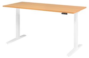 Scrivania elettrica bümö XMKA - Decorazione: faggio, dimensioni: 180 x 80 cm, telaio: bianco