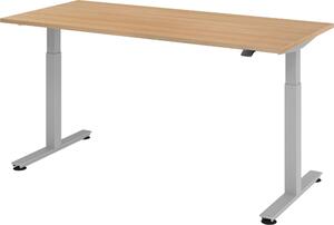 Scrivania elettrica bümö XMST - Struttura: argento, dimensioni: 180 x 80 cm, finitura: rovere