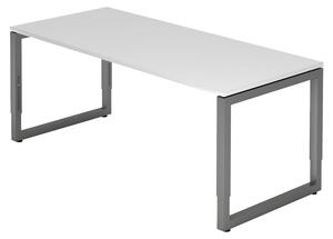 Scrivania bümö Serie-R - Decorazione: bianco, struttura: grafite, dimensioni: 180 x 80 cm