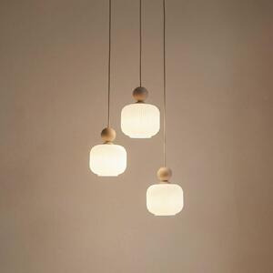 Lampada a sospensione in vetro Ballo TK Lighting, dimmerabile, Crema / Ambra, Soggiorno / Sala da pranzo, Vetro, Lampada a sospensione